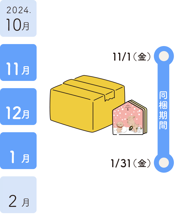 ブッチカレンダー（前半分）配布スケジュール