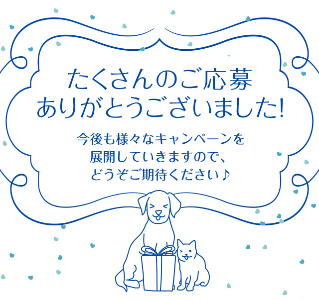 たくさんのご応募 ありがとうございました！ 今後も様々なキャンペーンを 展開していきますので、 どうぞご期待ください♪